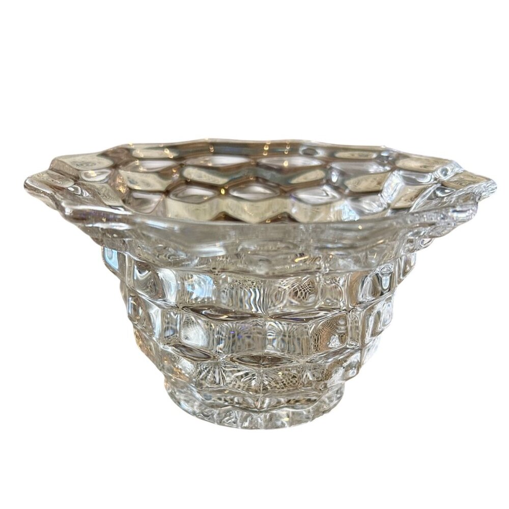 Vintage Fostoria American 2056 pattern MCM Clear Mayonnaise serving dish vase